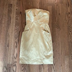 Yellow BCBG strapless dress for sale